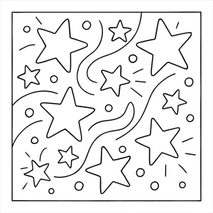 Omaľovánka – coloring page s hviezdami na vytlačenie pre deti