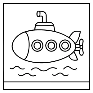 U-Boot Malvorlage – coloring page mit U-Boot-Motiv zum kostenlosen Ausdrucken und Ausmalen