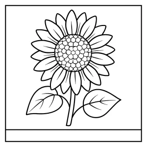Slnečnica omaľovánka – detailná coloring page kvetu slnečnice na vytlačenie pre deti