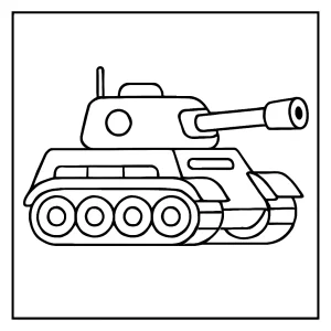 Page de coloriage de tank à imprimer gratuitement pour enfants