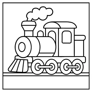 Coloring page vlak omalovánka – čiernobiela predloha vlaku na vyfarbenie