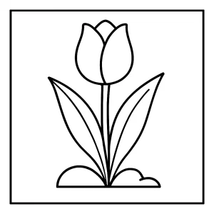 Tulipán omalovánka – coloring page tulipánu na vytlačenie pre deti aj dospelých