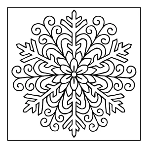 Riesige Schneeflocken-Mandala Malvorlage – coloring page zum Ausdrucken für Kinder und Erwachsene