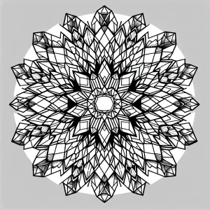 page de coloriage Mandala Gemmes Cristallines à imprimer et colorier, motif de cristaux et pierres précieuses