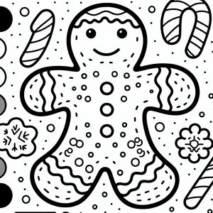 Lebkuchenmann Malvorlage – kostenlose coloring page zum Ausdrucken mit Zuckerguss-Details