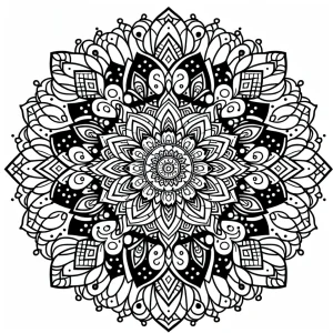 page de coloriage mandala néon en dégradé complexe à imprimer gratuitement