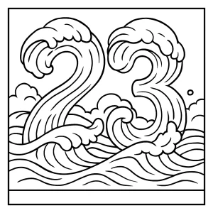 Omalovánka číslo 23 z oceánských vln – coloring page pro děti k vybarvení