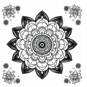 Mandala Chakra Lotus page de coloriage inspirée du yoga et des pétales de lotus à imprimer gratuitement
